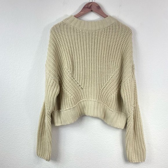moon & madison Sweaters - UO Moon & Madison Oatmeal Chunky Knit Oversized Slouchy Crew Neck Sweater M Cozy
